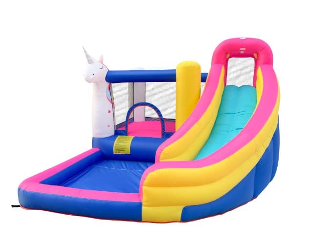 מתקן קפיצה מתנפח בינוני עם מים – חד קרן קסום