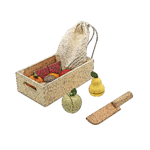 ⁦סלסלת פירות מעץ לילדים⁩ – תמונה ⁦3⁩