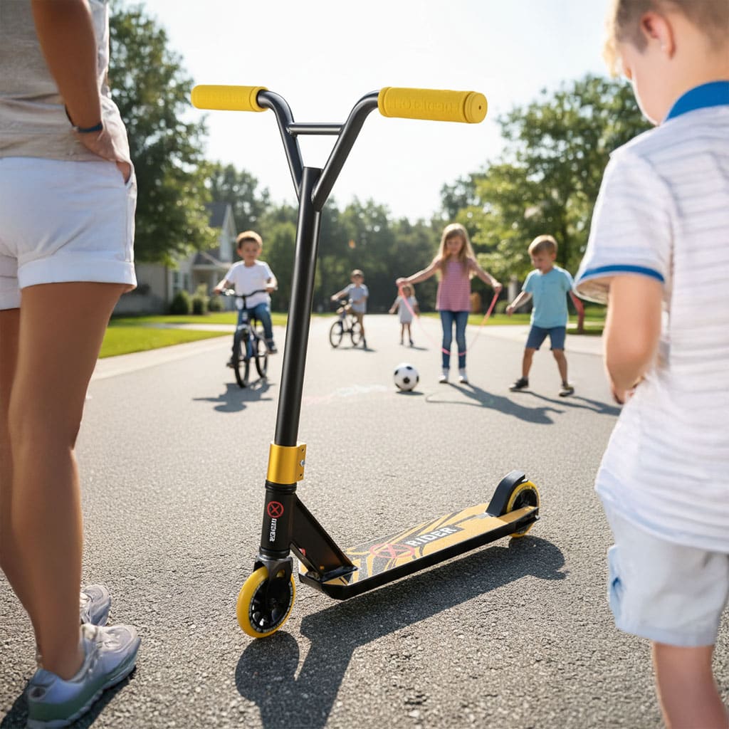 קורקינט לילדים פרו מקצועי בצבע צהוב