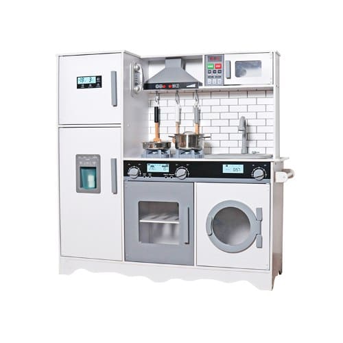 ⁦מטבח אלקטרוני אביגיל לבן מעץ לילדים⁩ – תמונה ⁦4⁩