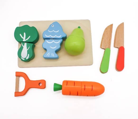 ⁦ערכת חיתוך ירקות מעץ לילדים⁩ – תמונה ⁦5⁩