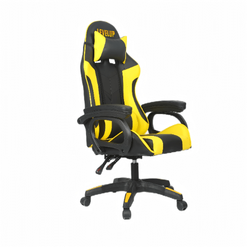 ⁦כיסא גיימינג LEVEL UP בצבע צהוב – חוויית ישיבה מנצחת!⁩ – תמונה ⁦5⁩