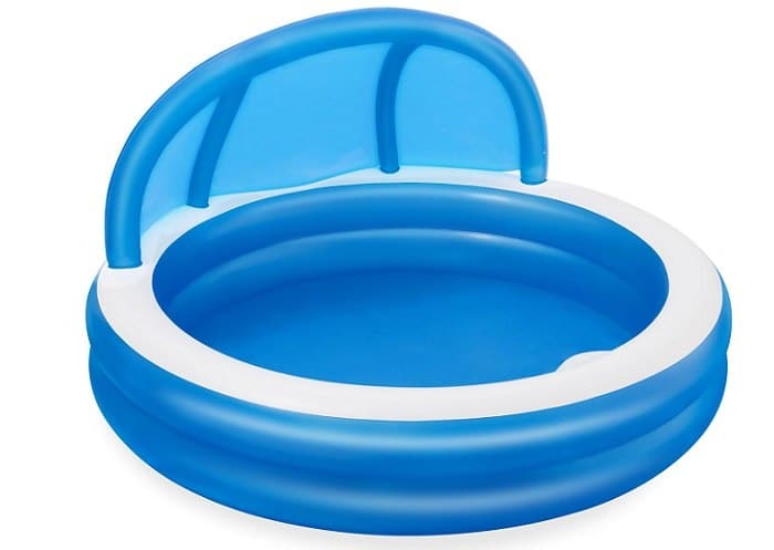 ⁦בריכה משפחתית מתנפחת עם ספסל ישיבה מתנפח וגגון⁩ – תמונה ⁦2⁩