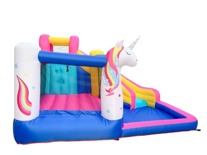 ⁦מתקן קפיצה מתנפח בינוני עם מים – חד קרן קסום⁩ – תמונה ⁦4⁩