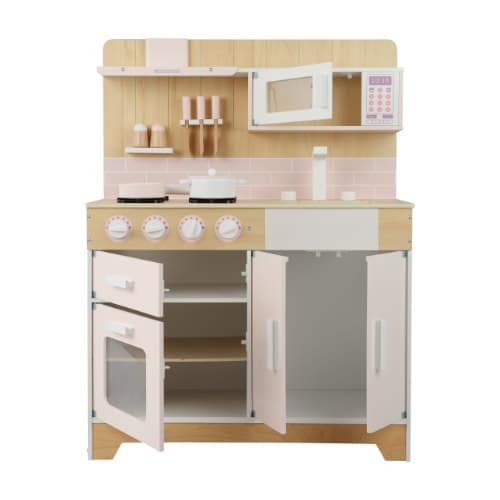 מטבח אלקטרוני ולנסיה ורוד מעץ לילדים | בית העץ