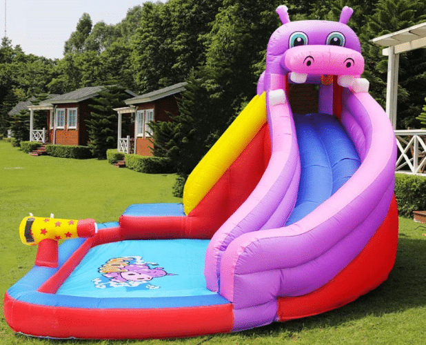 ⁦מתקן קפיצה מתנפח בינוני עם מים – דגם היפופוטם⁩ – תמונה ⁦3⁩