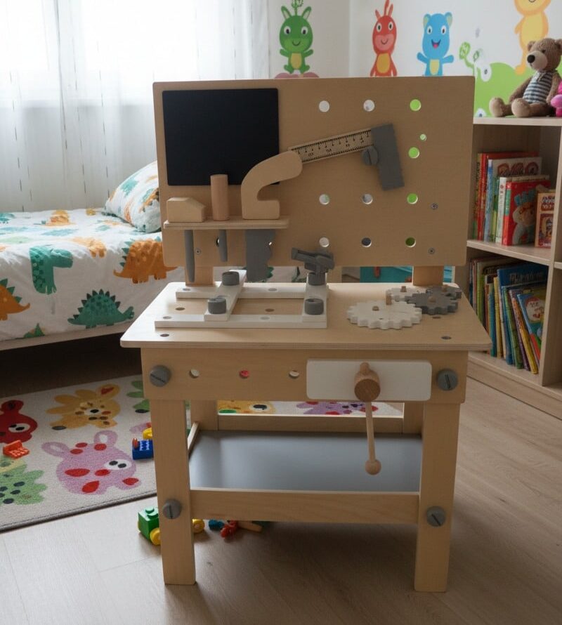 שולחן כלי עבודה מעץ לילדים