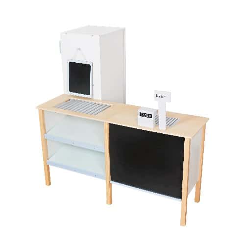 ⁦עמדת סופר עם קופה לבנה מעץ לילדים⁩ – תמונה ⁦4⁩