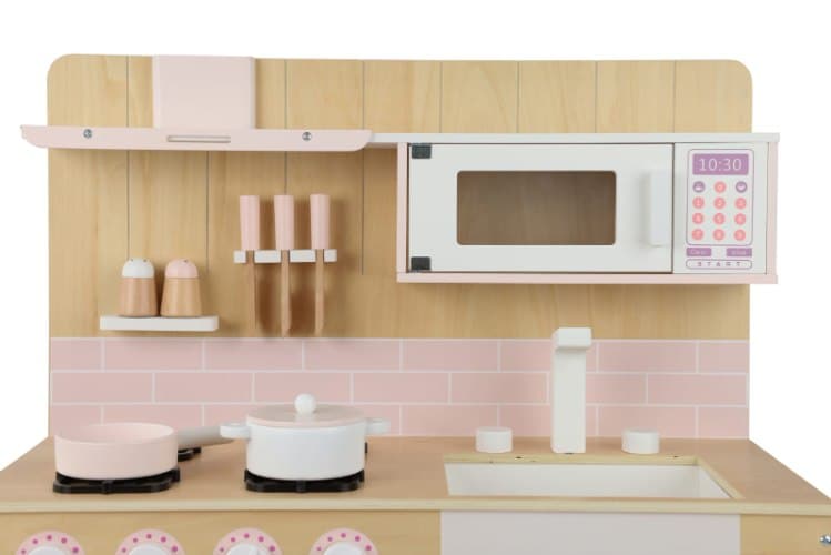 ⁦מטבח אלקטרוני ולנסיה ורוד מעץ לילדים | בית העץ⁩ – תמונה ⁦3⁩