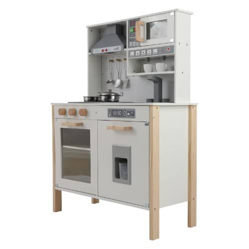 ⁦מטבח אלקטרוני מעץ לילדים – דגם מדריד בצבע לבן⁩ – תמונה ⁦2⁩