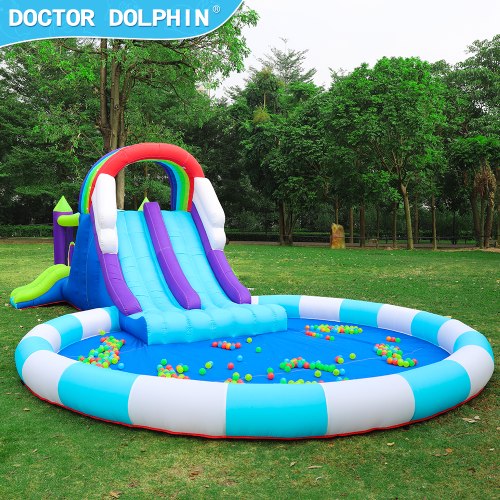 ⁦מתקן מתנפח ענק – קשת בענן עם שתי מגלשות מים⁩ – תמונה ⁦2⁩