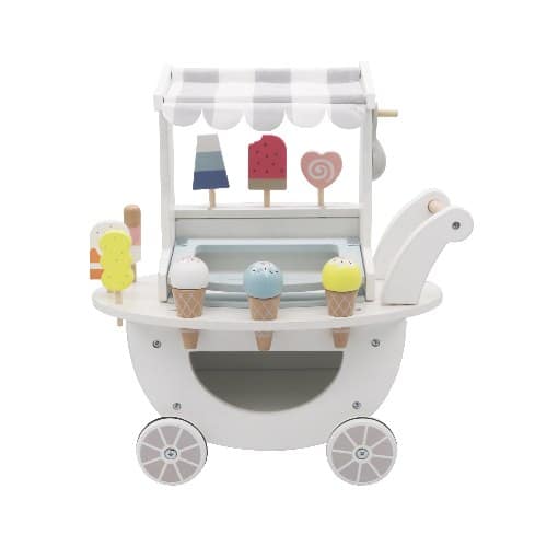 ⁦גלידרייה ניידת מעץ לבנה לילדים⁩ – תמונה ⁦3⁩