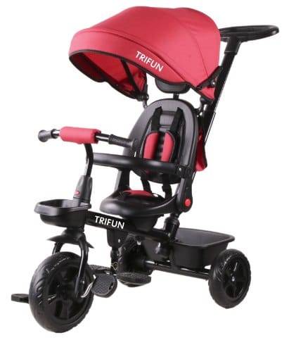 תלת אופן 3 ב-1 עם מושב דו-כיווני בצבע אדום