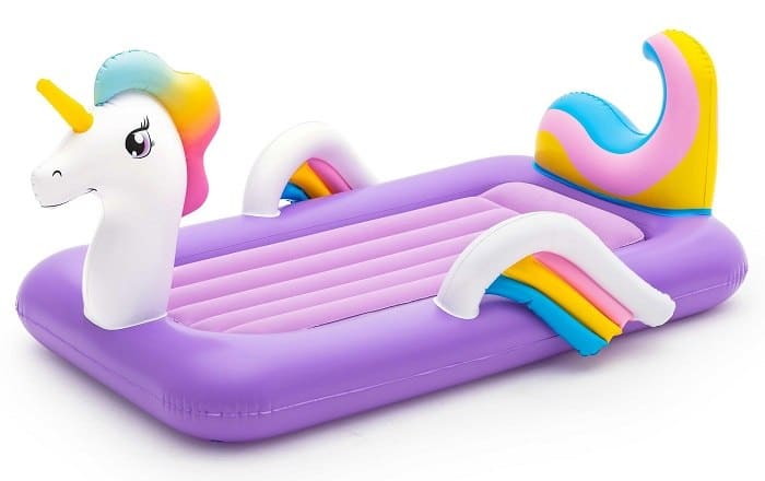 ⁦מיטה / מזרן מתנפח יחיד לילדים בעיצוב חד קרן⁩ – תמונה ⁦3⁩