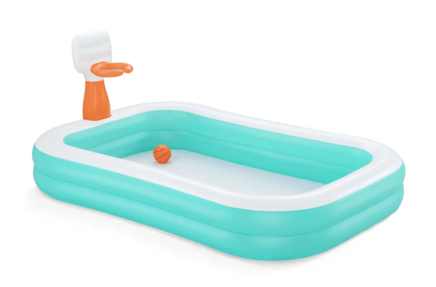 בריכה מלבנית עם כדורסל | בריכה מתנפחת לחצר