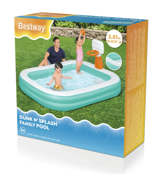 בריכה מתנפחת לילדים עם כדורסל