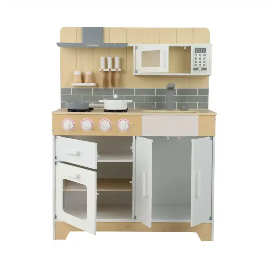 ⁦מטבח מעץ לילדים דגם ולנסיה לבן מקט Valencia2⁩ – תמונה ⁦3⁩