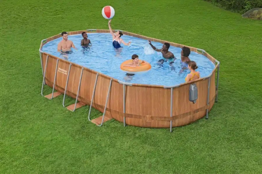 ⁦בריכה אובלית אולטרה בריקים עם מערכת עיסוי+ סולם+ משאבת פילטר 2500|366X122X610ס"מ|מקט 56719|BESTWAY|⁩ – תמונה ⁦7⁩