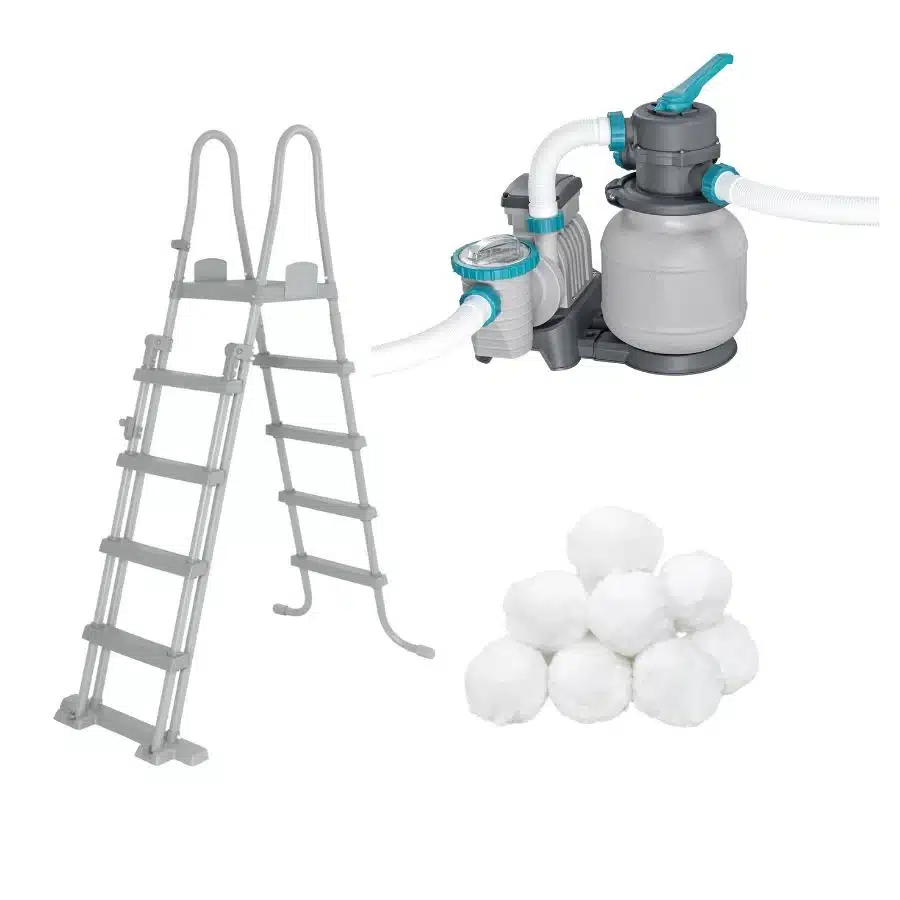 ⁦בריכת מלבנית+ משאבת חול 1600+סולם+ כיסוי וצמר גפן|5.49X2.74X1.32 סמ|APX 365| BESTWAY|מקט |⁩ – תמונה ⁦5⁩