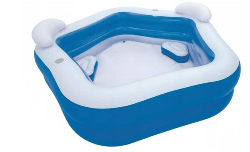 ⁦בריכה מחומשת מתנפחת 213X207X69 ס"מ | כולל כריות ישיבה ומשענות ראש | מק"ט 54153⁩ – תמונה ⁦3⁩