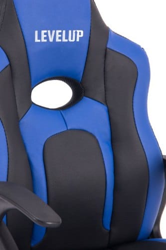 ⁦כיסא גיימינג לילדים ארגונומי עד גיל 10 עם ידיות דגם כריש בצבע שחור וכחול| מקט LEVEL UP SHARK |G512B⁩ – תמונה ⁦4⁩
