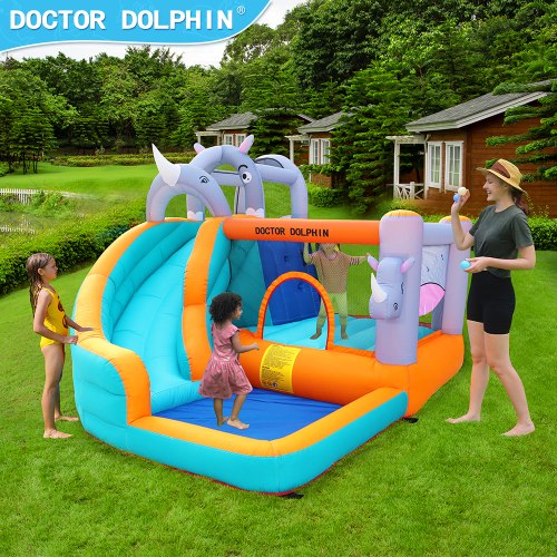 ⁦מתקן קפיצה מתנפח הקרנפים | W73009 | המקפצה הרטובה | Doctor Dolphin⁩ – תמונה ⁦2⁩