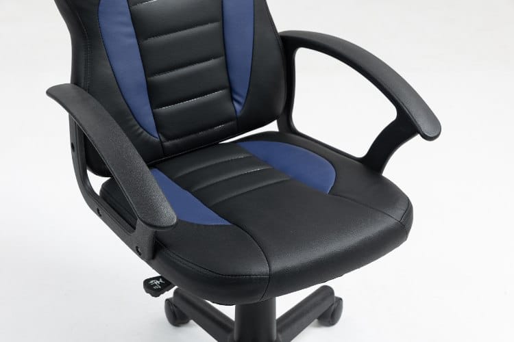 ⁦כיסא תלמיד ארגונומי לנוער עם ידיות בצבע שחור וכחול| מקט LEVEL UP| 301A-BBL⁩ – תמונה ⁦2⁩