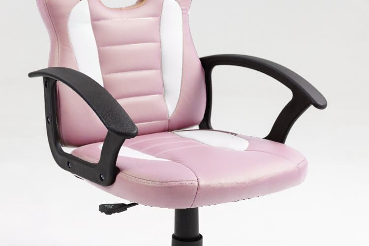 כיסא תלמיד ארגונומי לנוער עם ידיות בצבע ורוד ולבן | דגם LEVEL UP | מק"ט 301A-PW