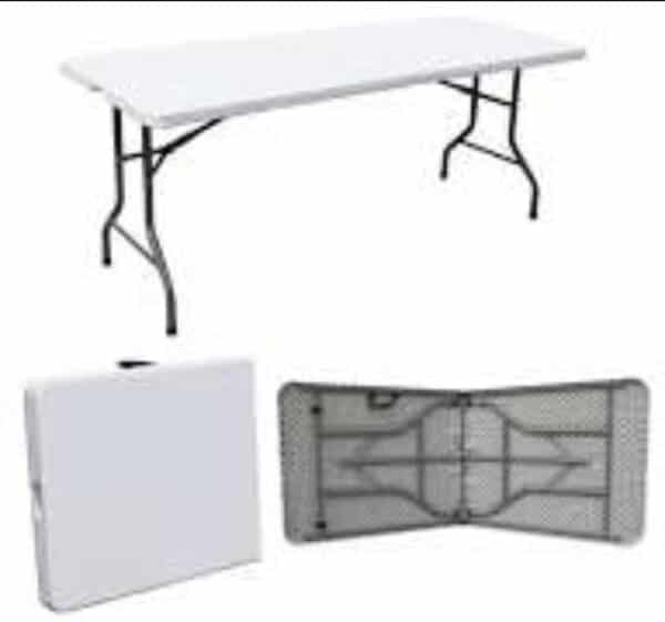 שולחן פלסטיק מתקפל 180 ס"מ להשכרה