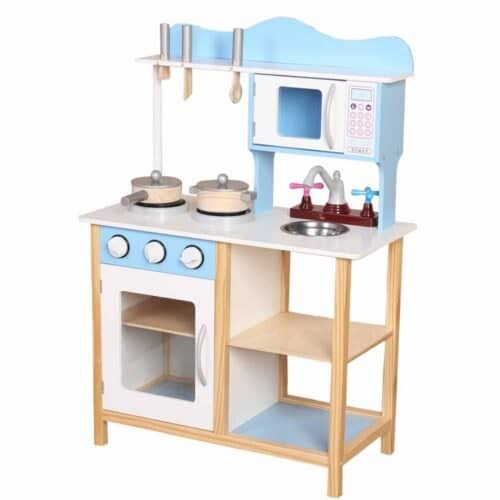 ⁦מטבח דוד תכלת מעץ לילדים | מקט W10C404D | בית העץ⁩ – תמונה ⁦2⁩