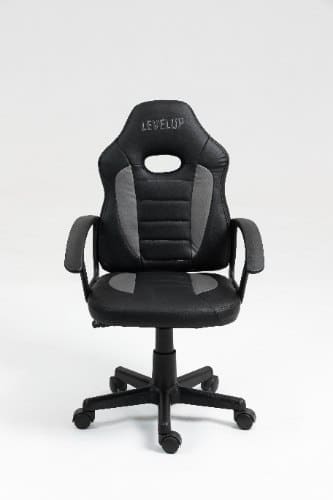 כיסא תלמיד ארגונומי לנוער עם ידיות בצבע שחור ואפור | מק"ט: 301A-BG2 | LEVEL UP