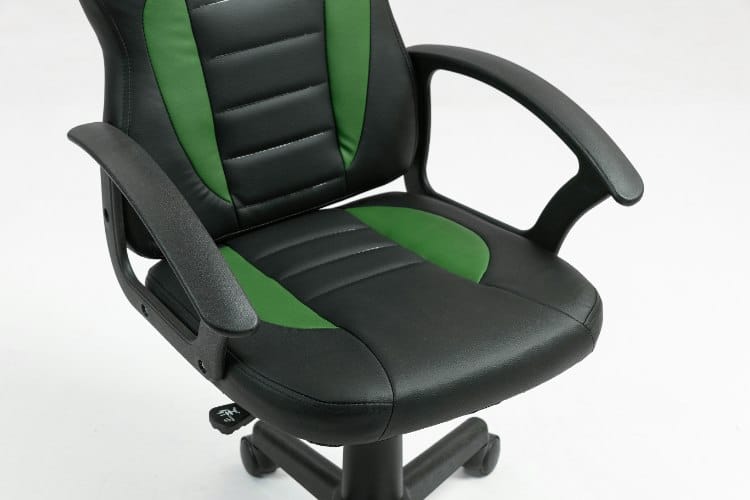 ⁦כיסא תלמיד ארגונומי לנוער עם ידיות בצבע שחור וירוק | מק"ט: 301A-BG3 | LEVEL UP⁩ – תמונה ⁦5⁩