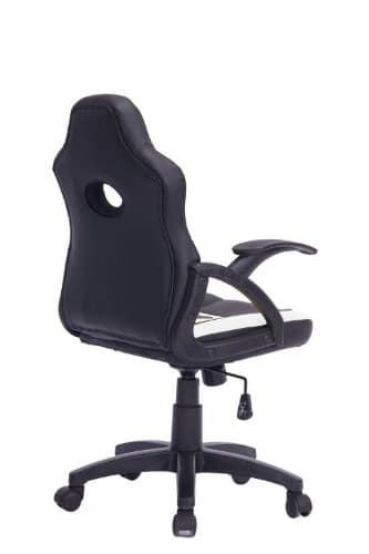 ⁦כיסא גיימינג לילדים ארגונומי עד גיל 10 עם ידיות דגם כריש בצבע שחור ולבן| מקט LEVEL UP SHARK |G512W⁩ – תמונה ⁦2⁩