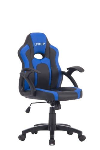 ⁦כיסא גיימינג לילדים ארגונומי עד גיל 10 עם ידיות דגם כריש בצבע שחור וכחול| מקט LEVEL UP SHARK |G512B⁩ – תמונה ⁦2⁩