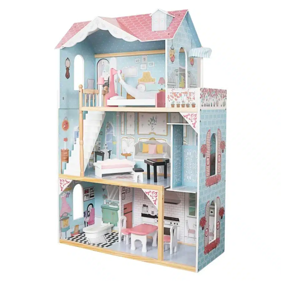 ⁦בית בובות גדול דגם יהלום תכלת גובה 121 ס"מ⁩ – תמונה ⁦2⁩