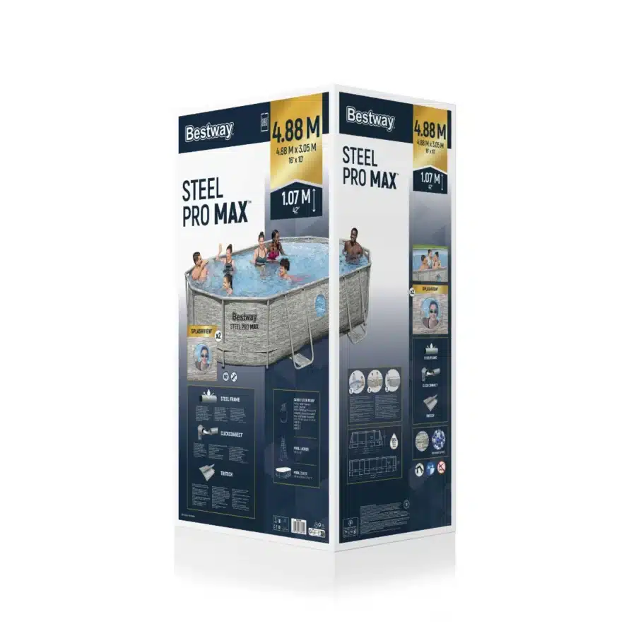 ⁦בריכה אובלית אולטרה + משאבת חול 800 גלון + חלונות + סולם + כיסוי⁩ – תמונה ⁦12⁩