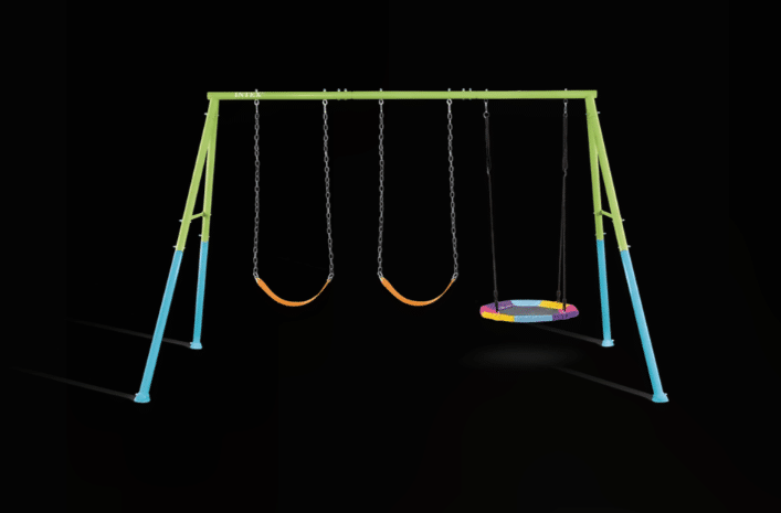 נדנדת שלושה חלקים שתי נדנדות מושב גמיש ונדנדת צלחת לחצר|343X235X200ס"מ| מקט 44133