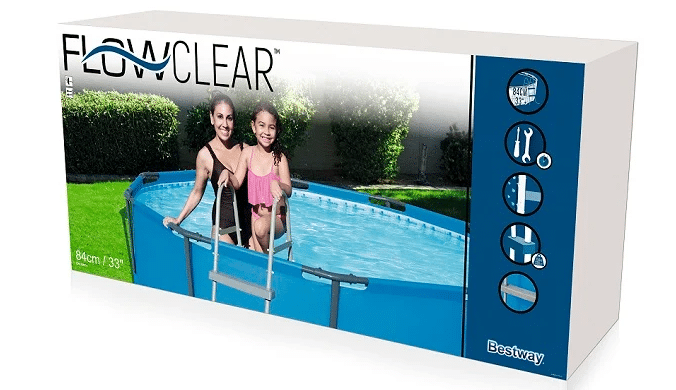 ⁦סולם דו כיווני 91 ס"מ 3 שלבים לבריכה ביתית | מקט INTEX | 28064⁩ – תמונה ⁦3⁩