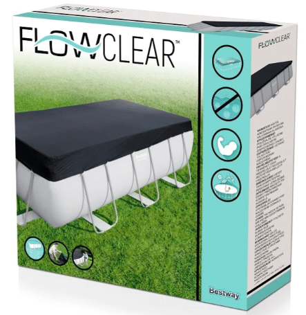 ⁦כיסוי PVC לבריכה אולטרה מלבנית מסגרת אפורה | 404X201X100 או 412*201*100 | BESTWAY ס"מ | מקט 58232⁩ – תמונה ⁦2⁩