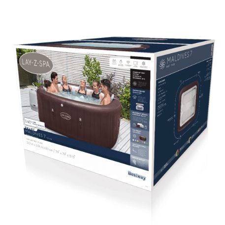 ⁦ג'קוזי מתנפח בייתי מלדיבים | Bestway | 201x201x80| 6001U |MALDIVES HY | SPA⁩ – תמונה ⁦2⁩