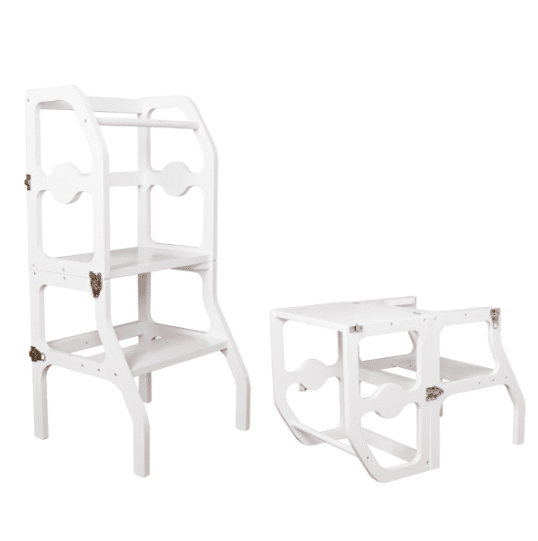 מגדל למידה מתקפל לבן מעץ לילדים | מקט W08G274 |בית העץ מגדל למידה מתקפל לבן מעץ לילדים | מקט W08G274 |בית העץ – תמונה 1