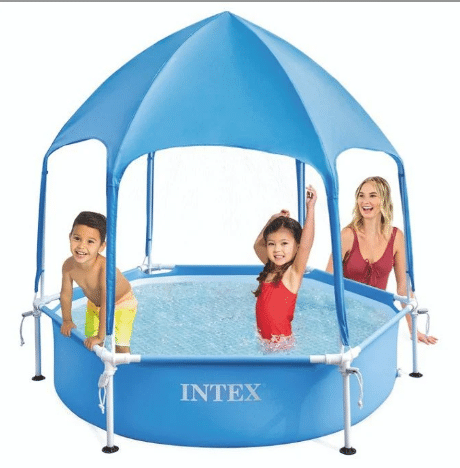⁦בריכת עמודים עגולה עם גגון| 183X38 סמ| מקט 28209| INTEX⁩ – תמונה ⁦2⁩