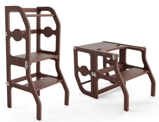 מגדל למידה מתקפל חום מעץ לילדים | מקט W08G274B|בית העץ מגדל למידה מתקפל חום מעץ לילדים | מקט W08G274B|בית העץ – תמונה 1