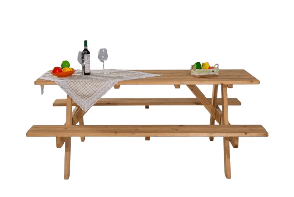 ⁦שולחן פיקניק קקל גדול ל 6 אנשים מעץ |70X137.5X73.5 סמ | מקט TB3056⁩ – תמונה ⁦3⁩