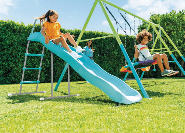 ⁦נדנדת ארבע חלקים ומגלשה לחצר לילדים |424X235X200ס"מ| מקט 44151| INTEX⁩ – תמונה ⁦3⁩