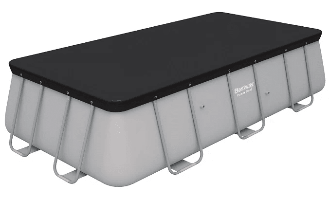 כיסוי PVC לבריכה אולטרה מלבנית מסגרת אפורה | 404X201X100 או 412*201*100 | BESTWAY ס"מ | מקט 58232