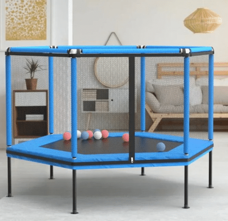 ⁦טרמפולינת קפיצים לילדים בצורת משושה | 160 ס"מ  | מקט TRM160B⁩ – תמונה ⁦2⁩