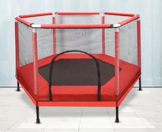 ⁦טרמפולינת קפיצים לילדים בצורת משושה אדומה | 160 ס"מ  | מקט TRM160R⁩ – תמונה ⁦4⁩