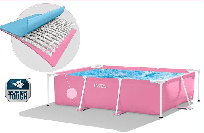 ⁦בריכת עמודים מלבנית בצבע ורוד|220X150X60 סמ| מקט 28266 | INTEX⁩ – תמונה ⁦3⁩