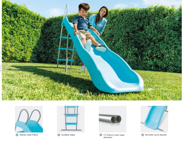 ⁦מגלשת שלושה שלבים לחצר לילדים |251X84X147ס"מ| מקט 44107| INTEX⁩ – תמונה ⁦4⁩